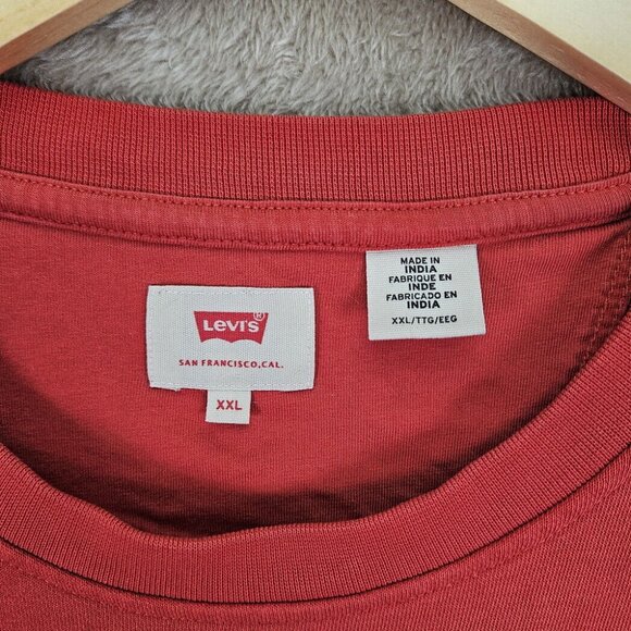 Levi's The Original Spell Out Sweatshirt Unisex Sz XXL Red Long Sleeve Pullover - Picture 8 of 10
